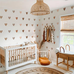 Bohemian Style Morandi Brown Love Wall Stickers for Home Decor