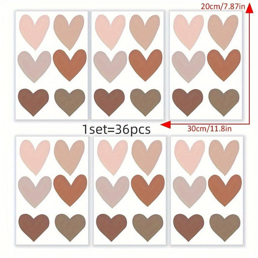 Bohemian Style Morandi Brown Love Wall Stickers for Home Decor