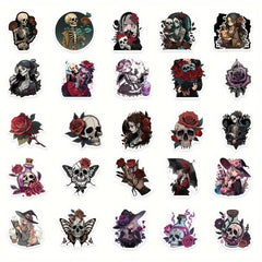 50pcs Gothic Rose Anime Stickers for Phone Case Notebook Water Cup Decoration