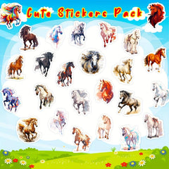 50pcs Colorful Horse Stickers Cartoon Graffiti Equestrian Sports Stickers