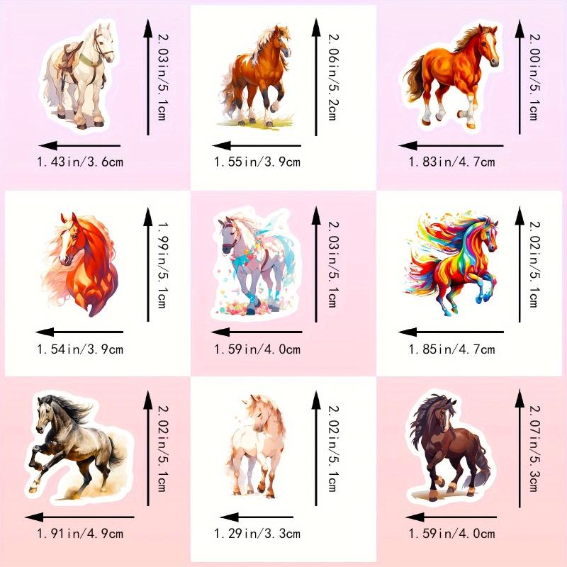 50pcs Colorful Horse Stickers Cartoon Graffiti Equestrian Sports Stickers
