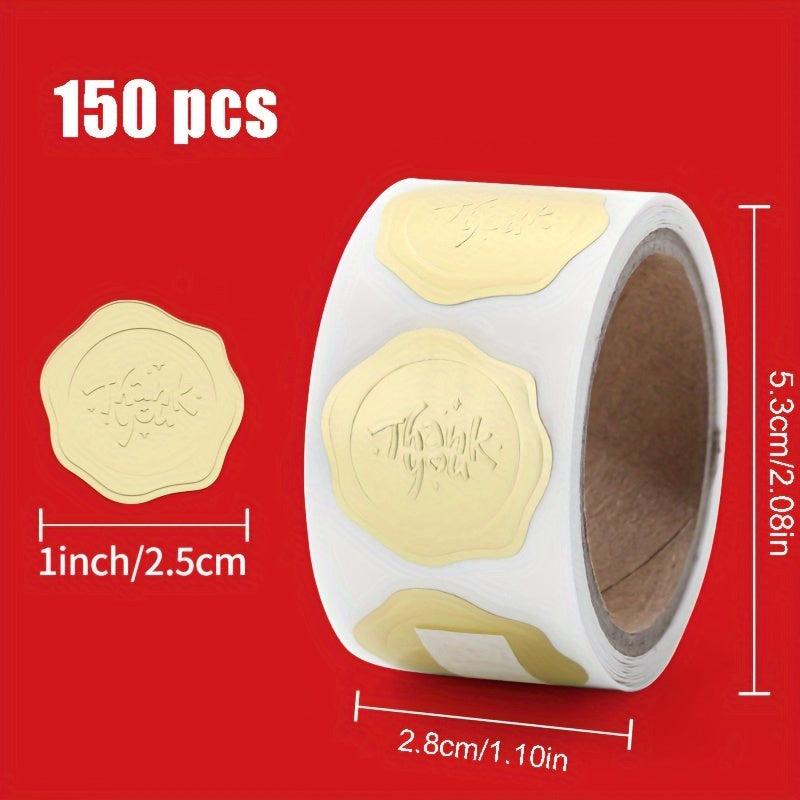 150 Foil Fire Paint Seal Embossed Stickers - Self Adhesive Label