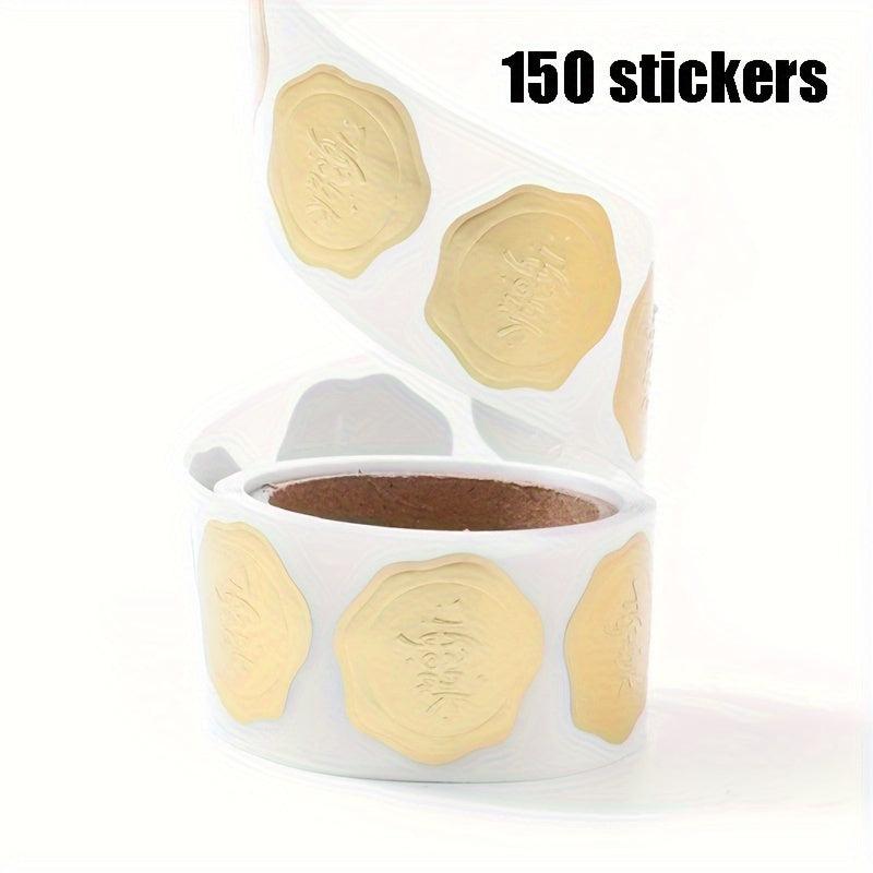 150 Foil Fire Paint Seal Embossed Stickers - Self Adhesive Label