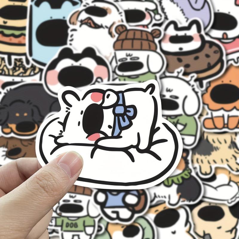 60pcs Waterproof Dogs PVC Sticker Pack for Laptop Luggage Bike Guitar Helmet