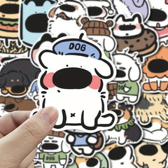 60pcs Waterproof Dogs PVC Sticker Pack for Laptop Luggage Bike Guitar Helmet
