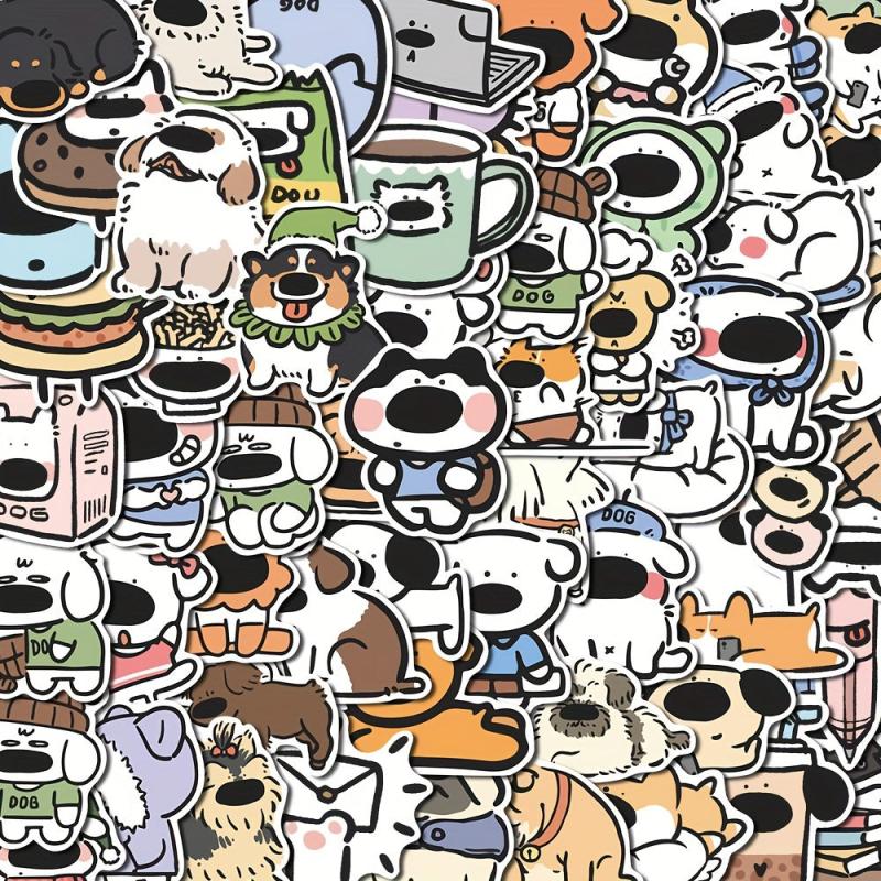60pcs Waterproof Dogs PVC Sticker Pack for Laptop Luggage Bike Guitar Helmet
