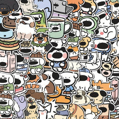 60pcs Waterproof Dogs PVC Sticker Pack for Laptop Luggage Bike Guitar Helmet