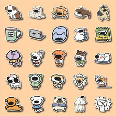 60pcs Waterproof Dogs PVC Sticker Pack for Laptop Luggage Bike Guitar Helmet