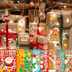 8pcs DIY Christmas Party Stickers Santa Claus Gift Decoration Stickers