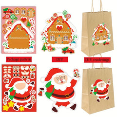 8pcs DIY Christmas Party Stickers Santa Claus Gift Decoration Stickers