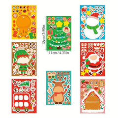 8pcs DIY Christmas Party Stickers Santa Claus Gift Decoration Stickers