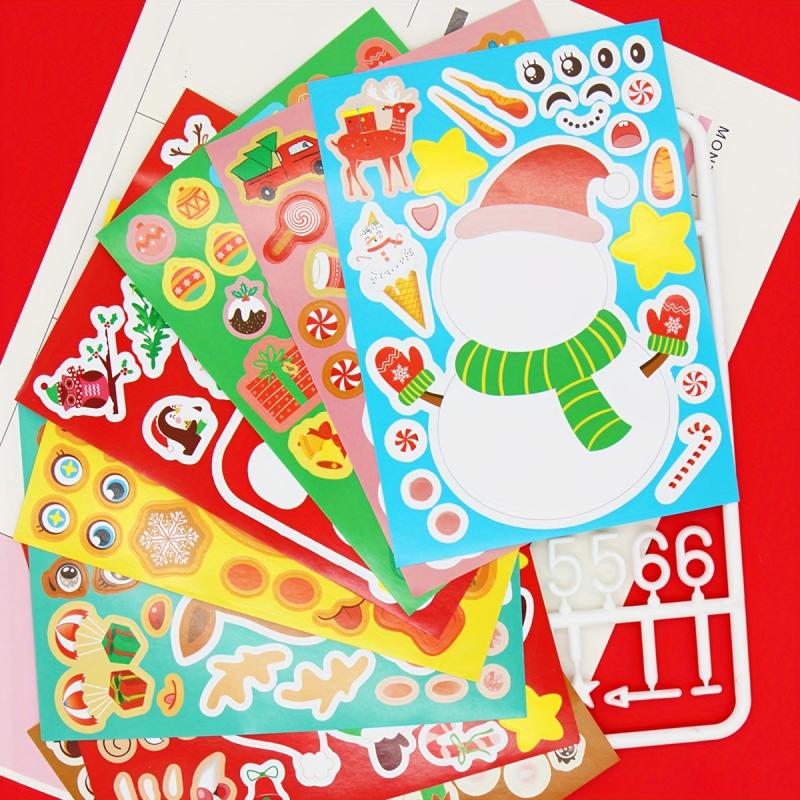 8pcs DIY Christmas Party Stickers Santa Claus Gift Decoration Stickers