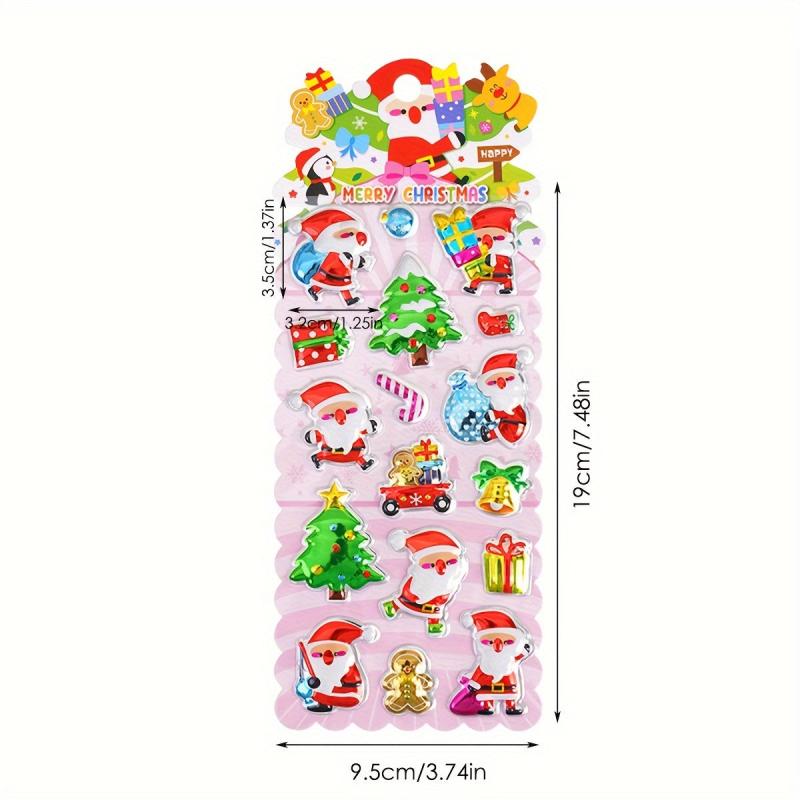 Christmas Foam Sticker 3D Santa Snowman Tree Party Deco