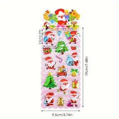 Christmas Foam Sticker 3D Santa Snowman Tree Party Deco