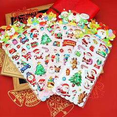 Christmas Foam Sticker 3D Santa Snowman Tree Party Deco
