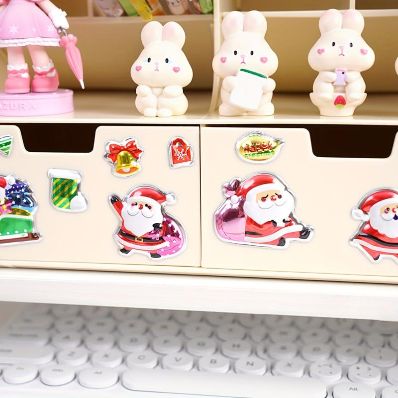 Christmas Foam Sticker 3D Santa Snowman Tree Party Deco