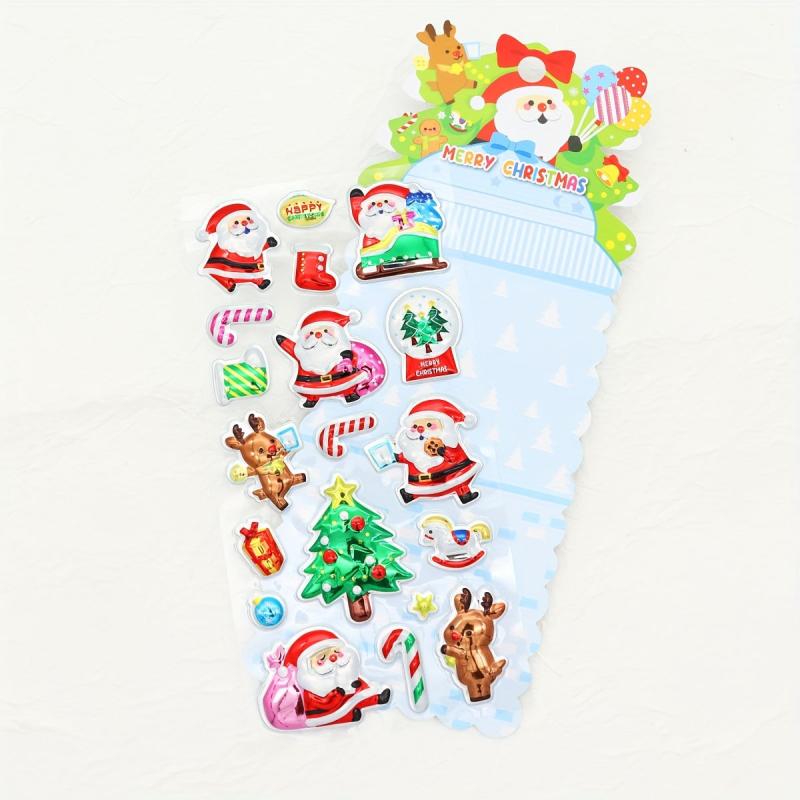 Christmas Foam Sticker 3D Santa Snowman Tree Party Deco