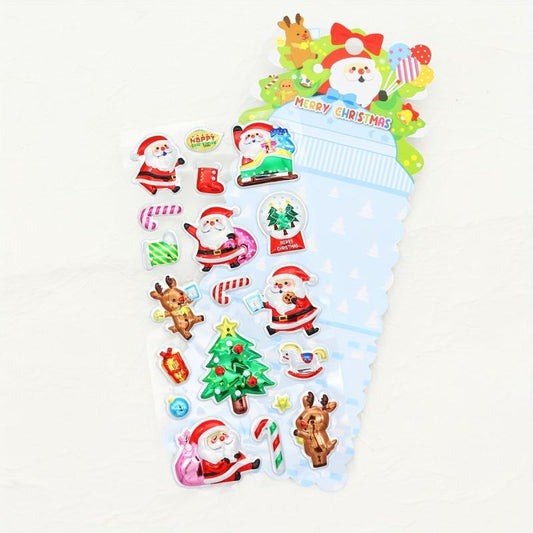 Christmas Foam Sticker 3D Santa Snowman Tree Party Deco