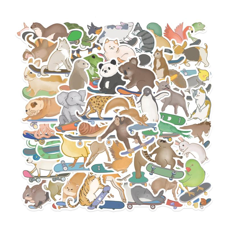 50pcs Cartoon Animal Stickers Waterproof for Luggage Notebook Phone Case