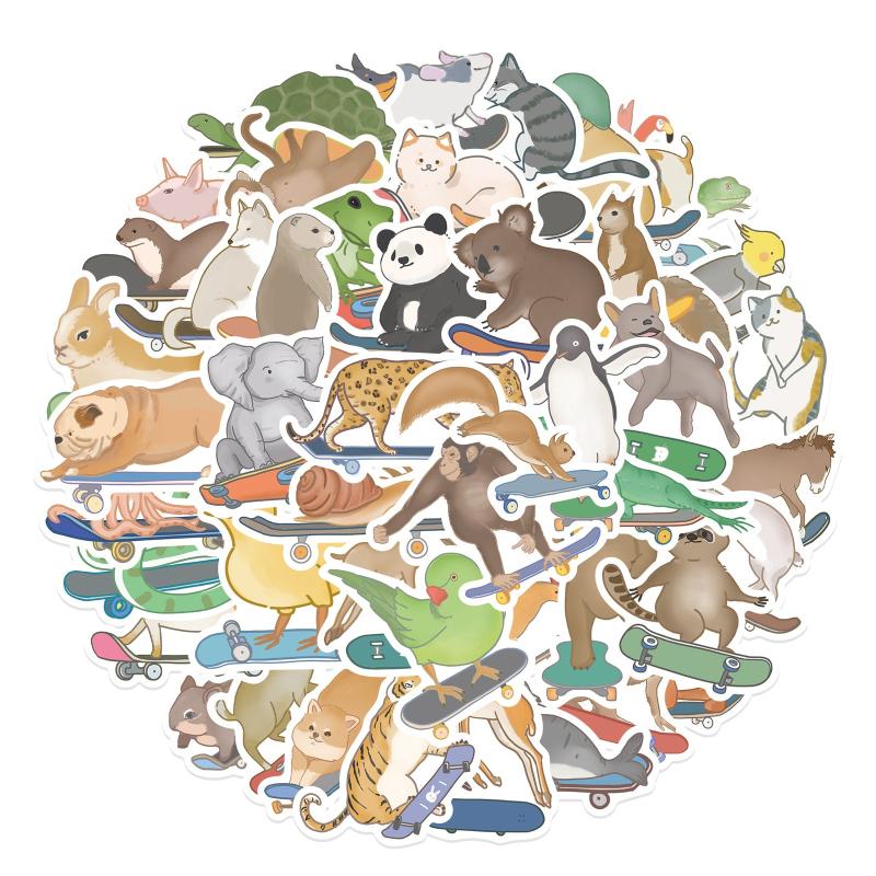 50pcs Cartoon Animal Stickers Waterproof for Luggage Notebook Phone Case