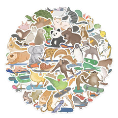 50pcs Cartoon Animal Stickers Waterproof for Luggage Notebook Phone Case