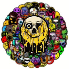 100pcs Punk Skull Series Graffiti Stickers Waterproof Decorative DIY Toys