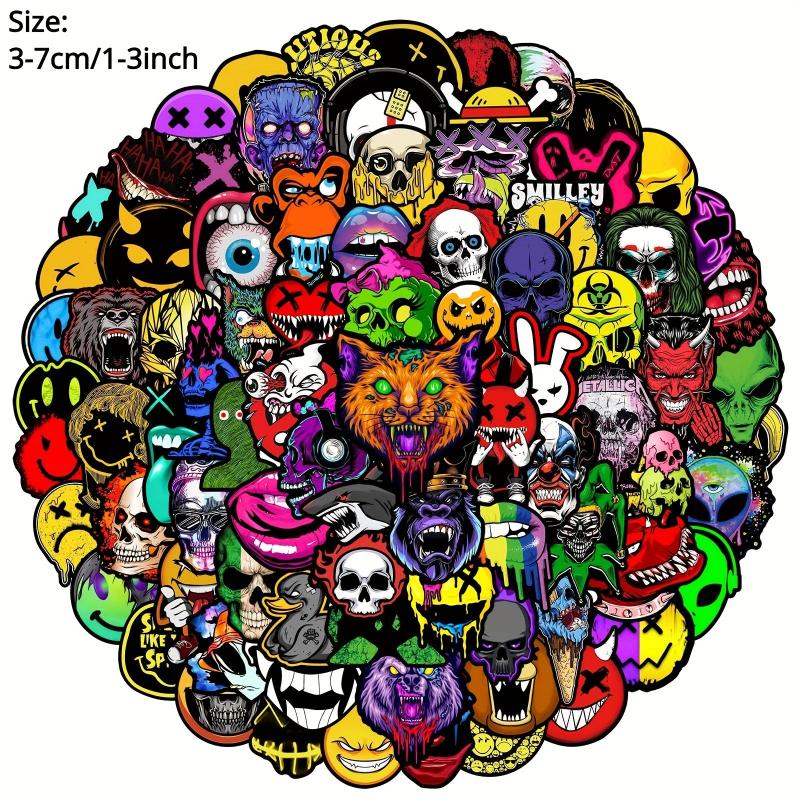 100pcs Punk Skull Series Graffiti Stickers Waterproof Decorative DIY Toys