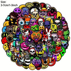 100pcs Punk Skull Series Graffiti Stickers Waterproof Decorative DIY Toys