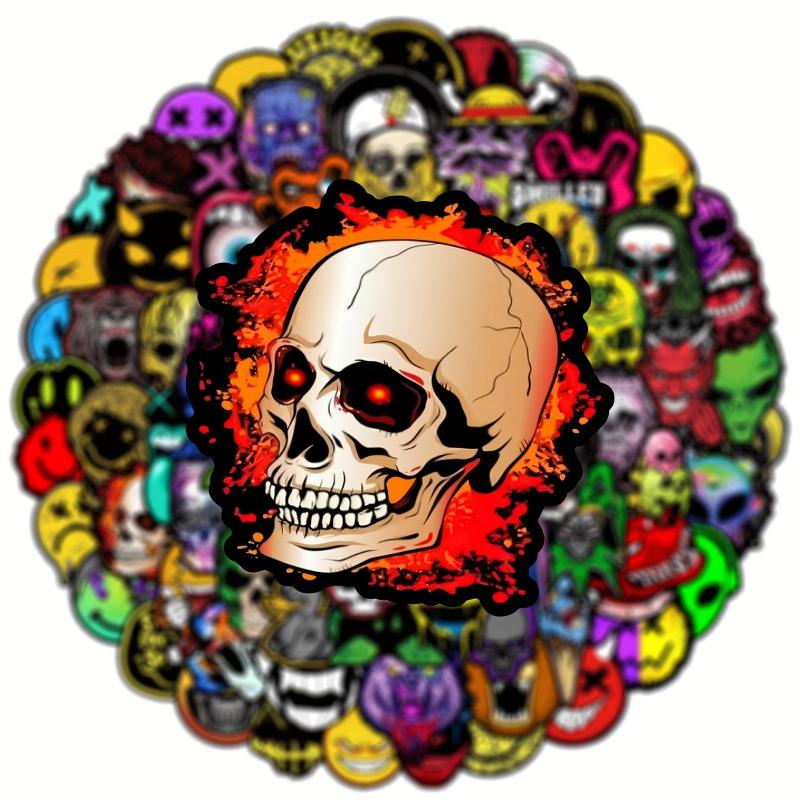 100pcs Punk Skull Series Graffiti Stickers Waterproof Decorative DIY Toys