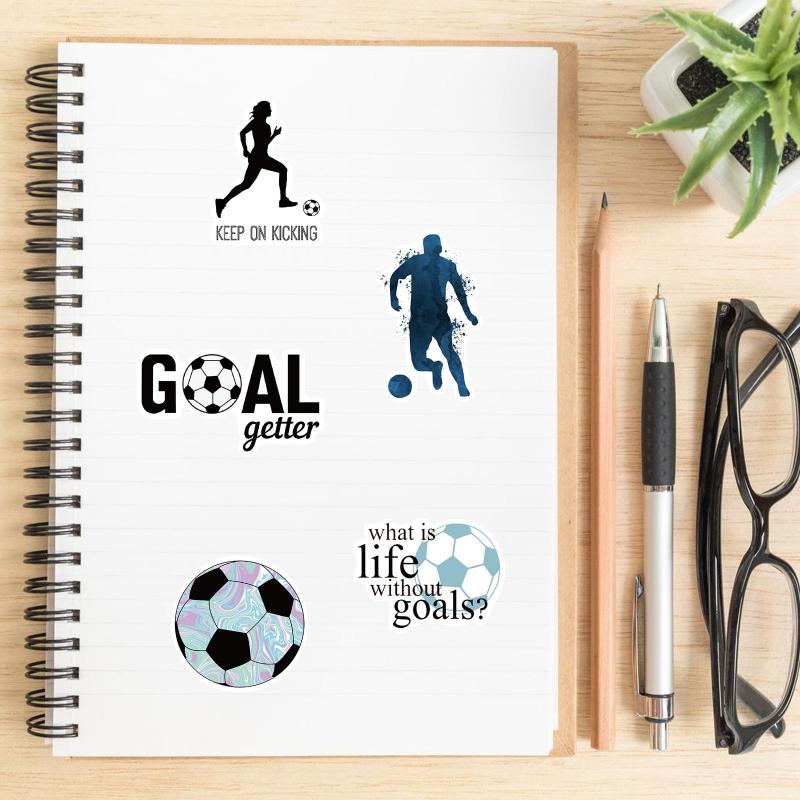 100pcs Soccer Waterproof Vinyl Stickers for Kids Girls Teens