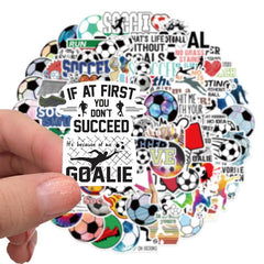 100pcs Soccer Waterproof Vinyl Stickers for Kids Girls Teens