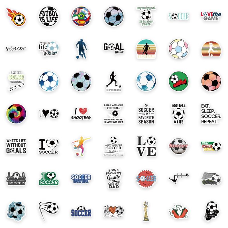 100pcs Soccer Waterproof Vinyl Stickers for Kids Girls Teens