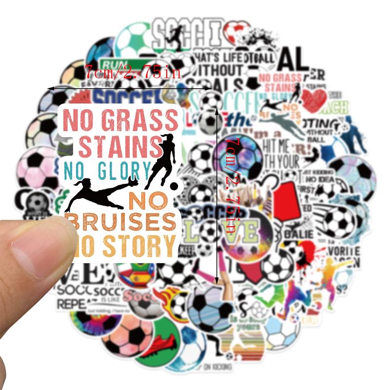 100pcs Soccer Waterproof Vinyl Stickers for Kids Girls Teens