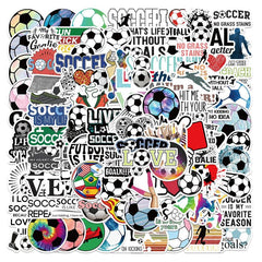 100pcs Soccer Waterproof Vinyl Stickers for Kids Girls Teens