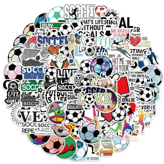 100pcs Soccer Waterproof Vinyl Stickers for Kids Girls Teens