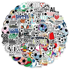 100pcs Soccer Waterproof Vinyl Stickers for Kids Girls Teens