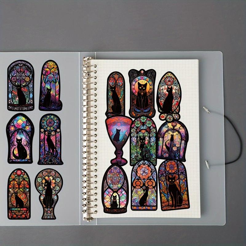50pcs Gothic Cat Graffiti Stickers for Laptop Helmets DIY