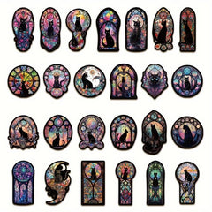 50pcs Gothic Cat Graffiti Stickers for Laptop Helmets DIY