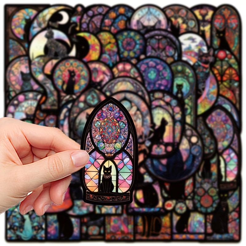 50pcs Gothic Cat Graffiti Stickers for Laptop Helmets DIY