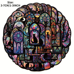 50pcs Gothic Cat Graffiti Stickers for Laptop Helmets DIY