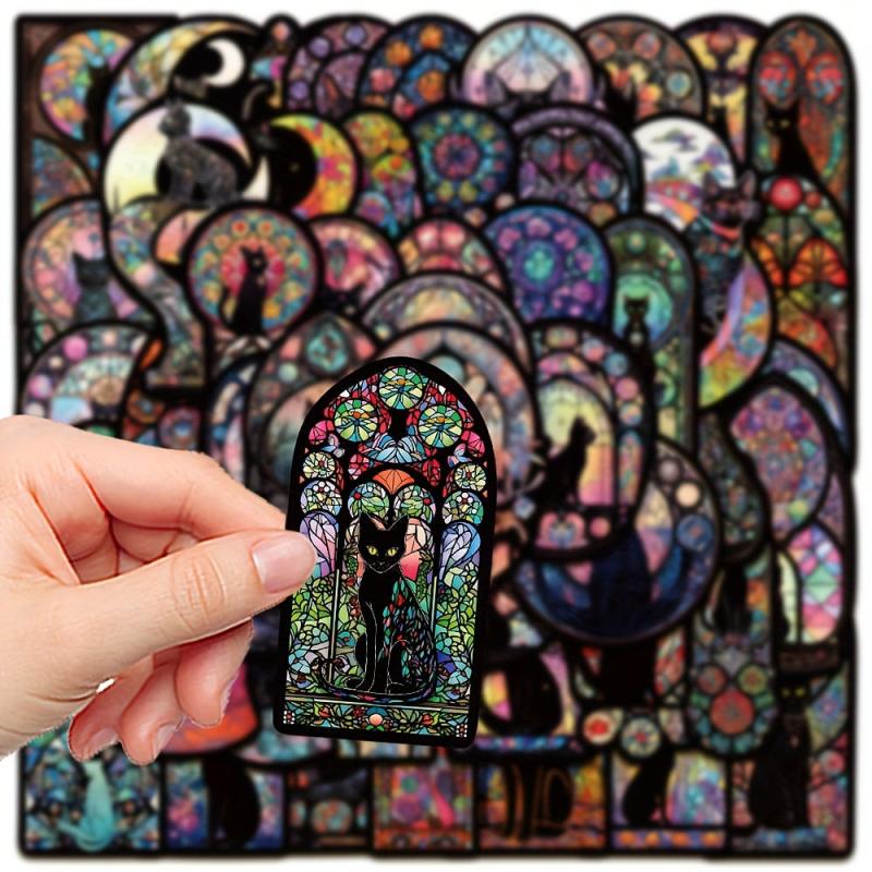 50pcs Gothic Cat Graffiti Stickers for Laptop Helmets DIY