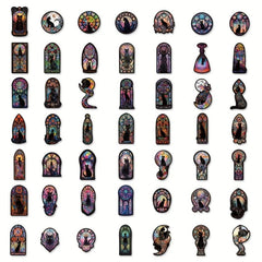 50pcs Cat Gothic Style Stickers for Car Guitar Phone DIY