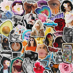 50pcs American Vintage Stickers Washi Scrapbooking Arts Crafts