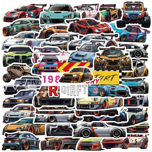 50pcs Retro Pattern Car Stickers Mix for Journal Collage