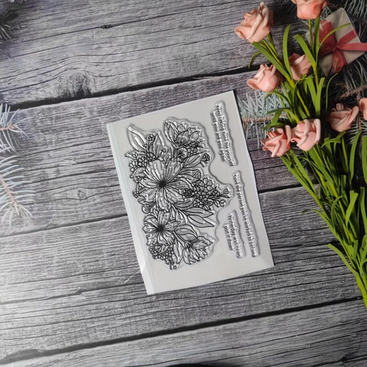 Flower Theme Stamp DIY Hand Account Card Making
