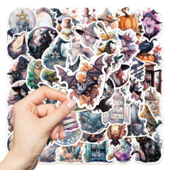 50pcs Realistic Witch Stickers Dark Magic Halloween Decoration Sticker