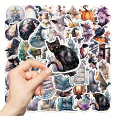 50pcs Realistic Witch Stickers Dark Magic Halloween Decoration Sticker