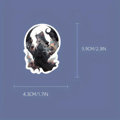 50pcs Realistic Witch Stickers Dark Magic Halloween Decoration Sticker
