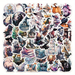 50pcs Realistic Witch Stickers Dark Magic Halloween Decoration Sticker