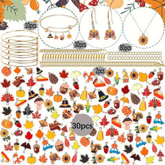 Autumn Alloy Pumpkin Maple Leaf Pendant DIY Jewelry Crafts